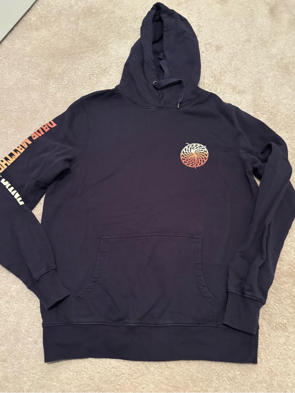 Dave Matthew’s Band Adult Large Navy Graphic Hoodie Sweatshirt Organic Cotton